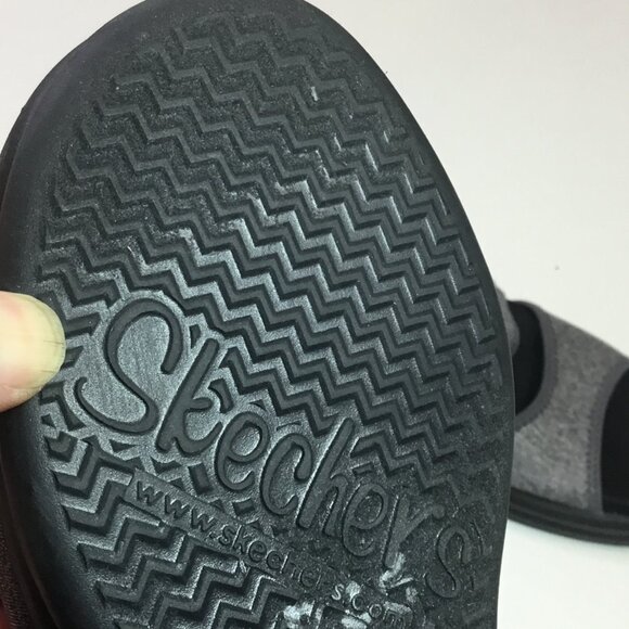 Skechers Memory Foam Rumblers Strappy Wedge Sandals 6.5 Grey - Picture 9 of 10